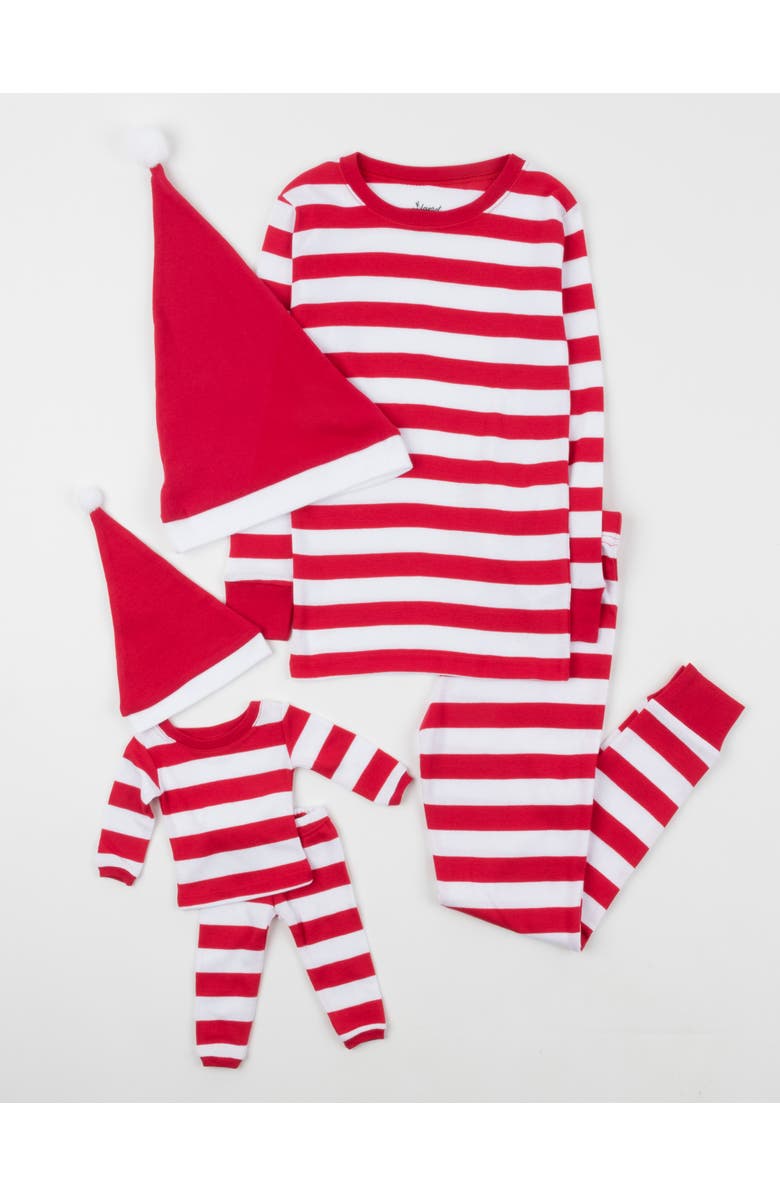 Leveret Girls 2-pc. Cotton Pajamas with Matching Doll Accessory -  Holiday Prints/Solids, Main, color, Red/White Stripes
