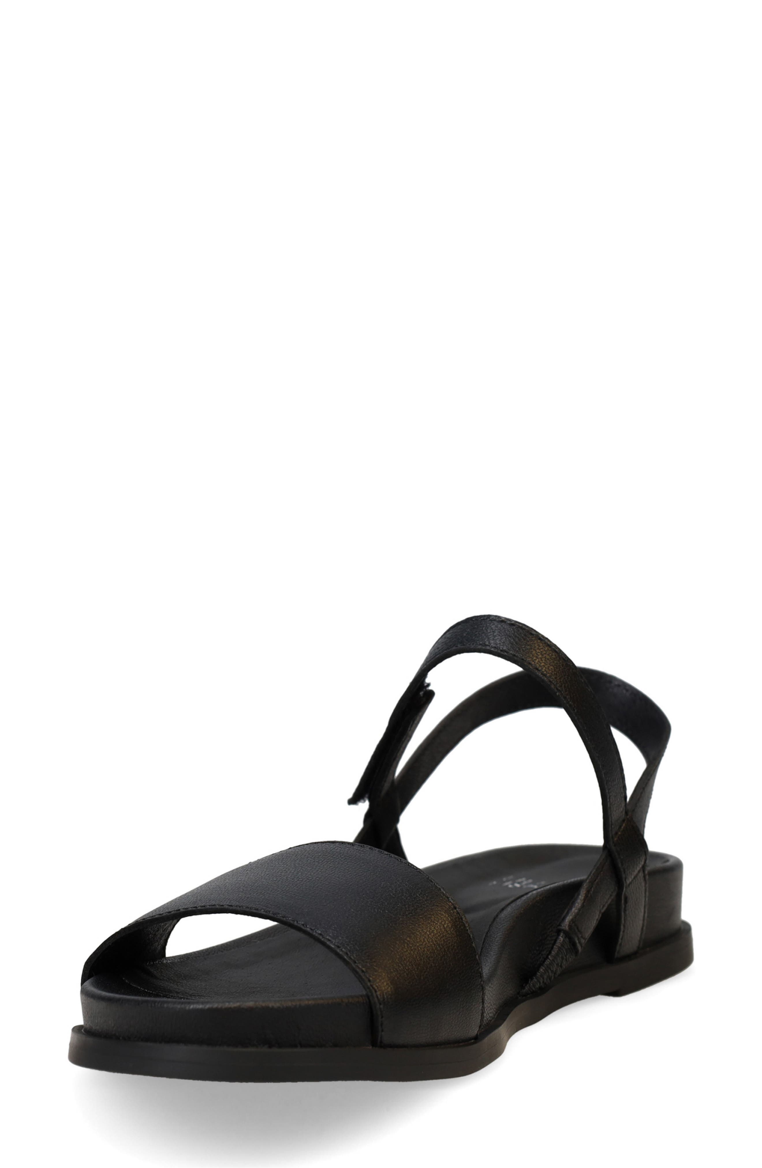 Eileen Fisher Demo Leather Sandal, Alternate, color, Black/Black