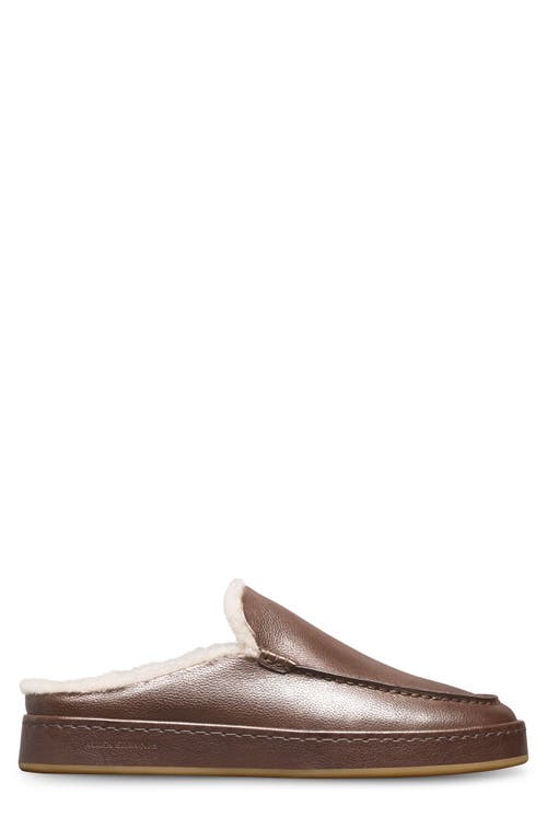 Allen Edmonds Bowen Genuine Shearling Lined Mule Slipper In Brown
