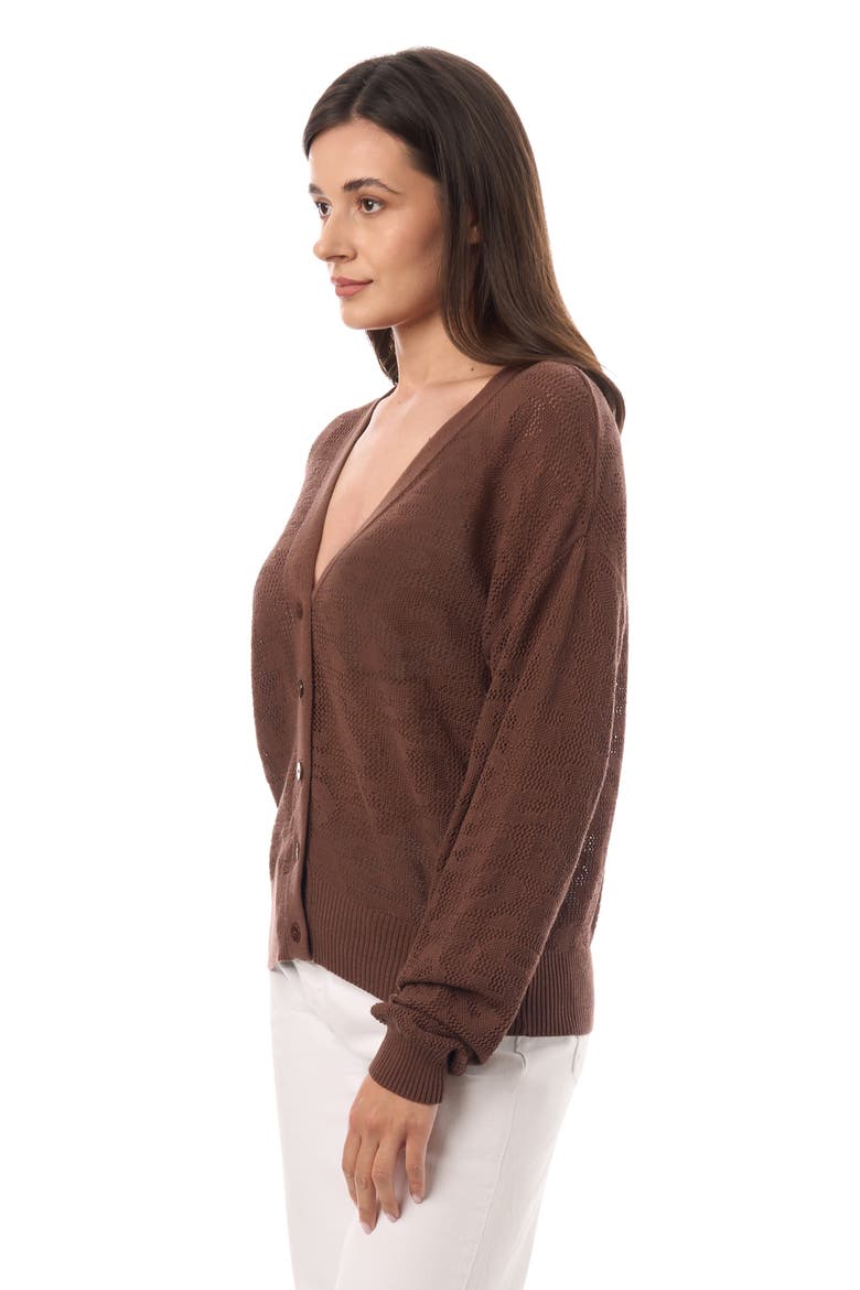 Leopard V-Neck Cardigan, Alternate, color, Nutshell