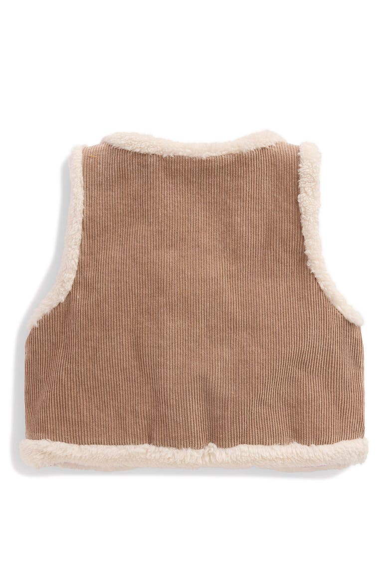 Kids' Embroidered Corduroy Gilet, Alternate, color, NEUTRAL EMBROIDERED