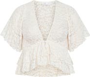 City Chic Lily Sheer Lace Crop Top