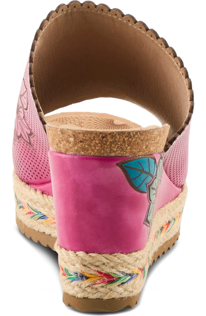 L'Artiste by Spring Step Delraybeach Espadrille Platform Wedge Slide Sandal, Alternate, color, Fuchsia Multi