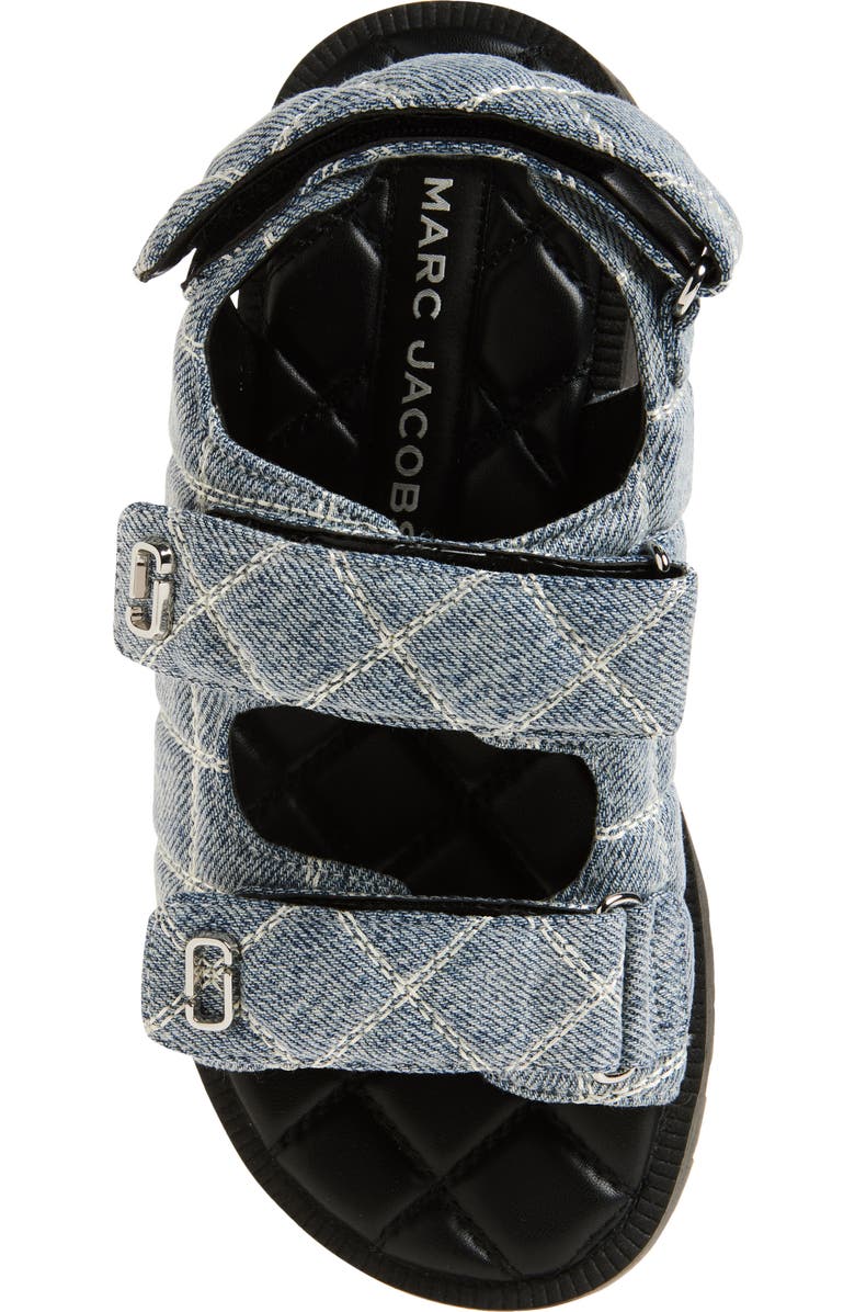 Marc Jacobs The Quilted Denim Sunny Sandal, Alternate, color, Light Wash Indigo