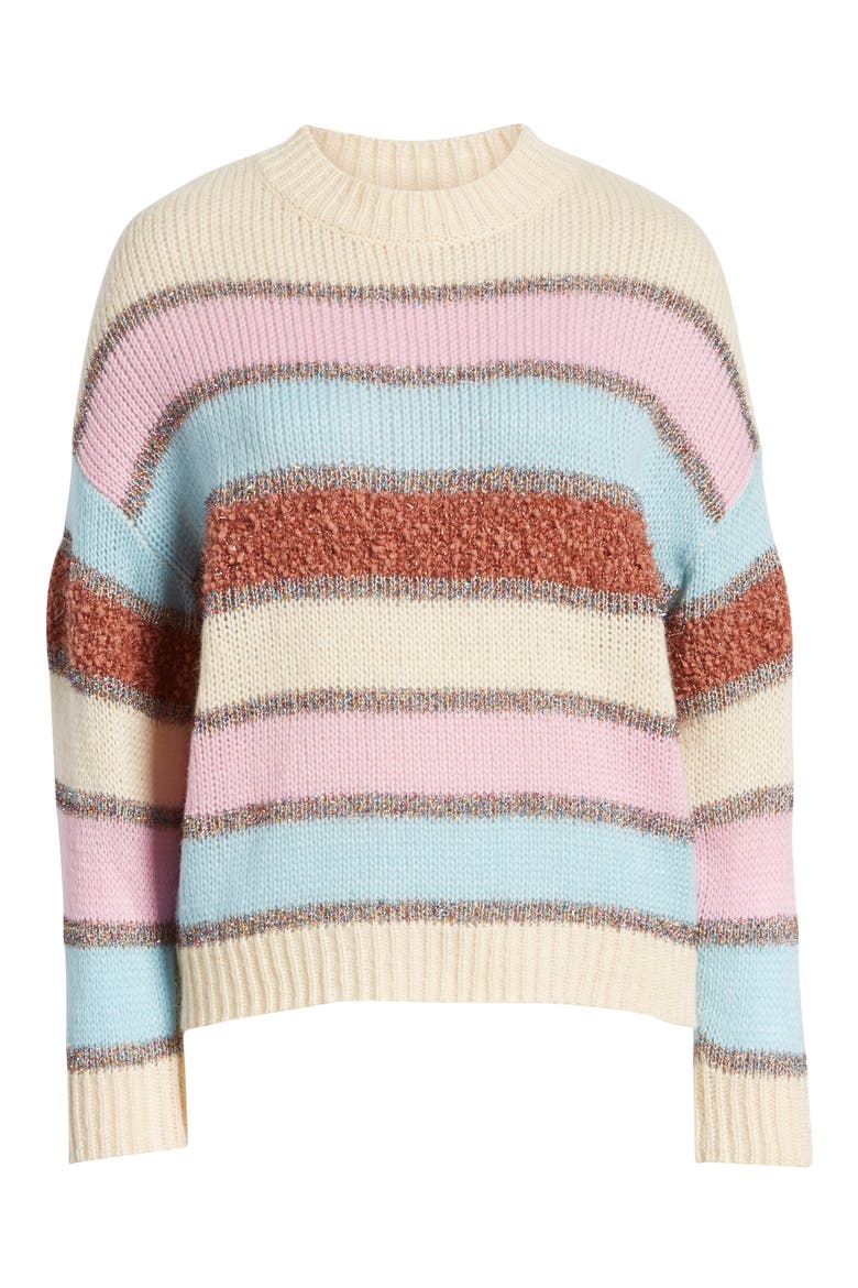 Stripe Sweater, Alternate, color, MULTI STRIPE/ OFF WHITE