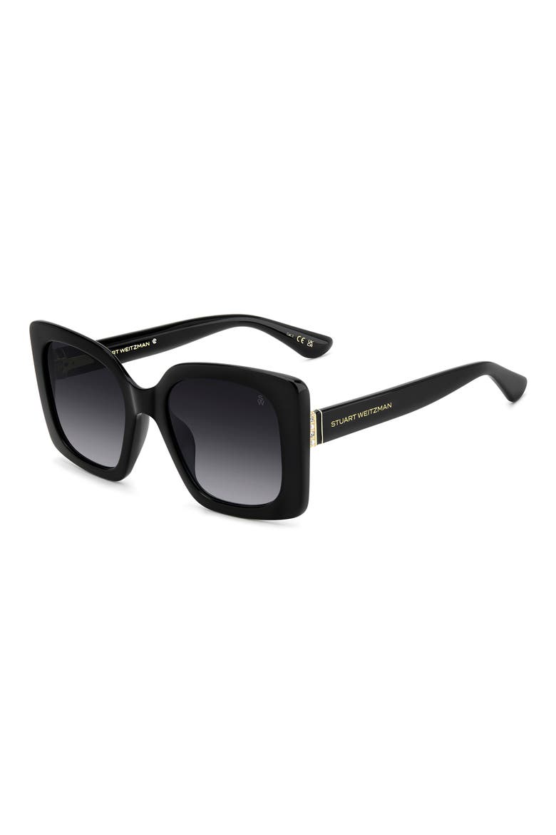 53mm Gradient Square Sunglasses, Alternate, color, BLACK
