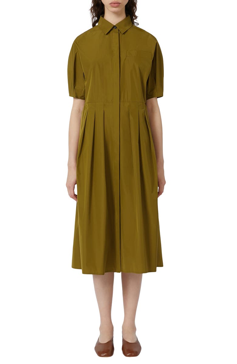MM by Max Mara Cadmio Midi Shirtdress, Main, color, Olive Green