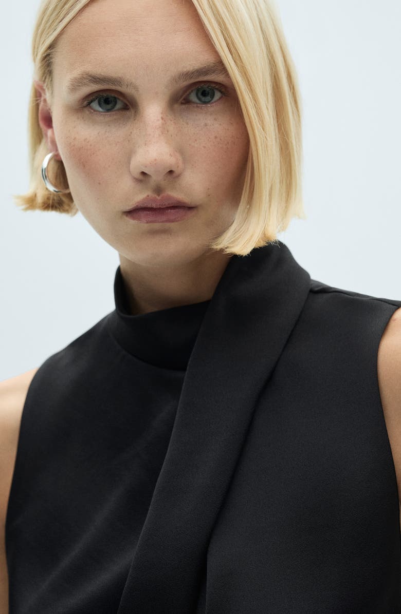 MANGO Draped Satin Top, Alternate, color, 