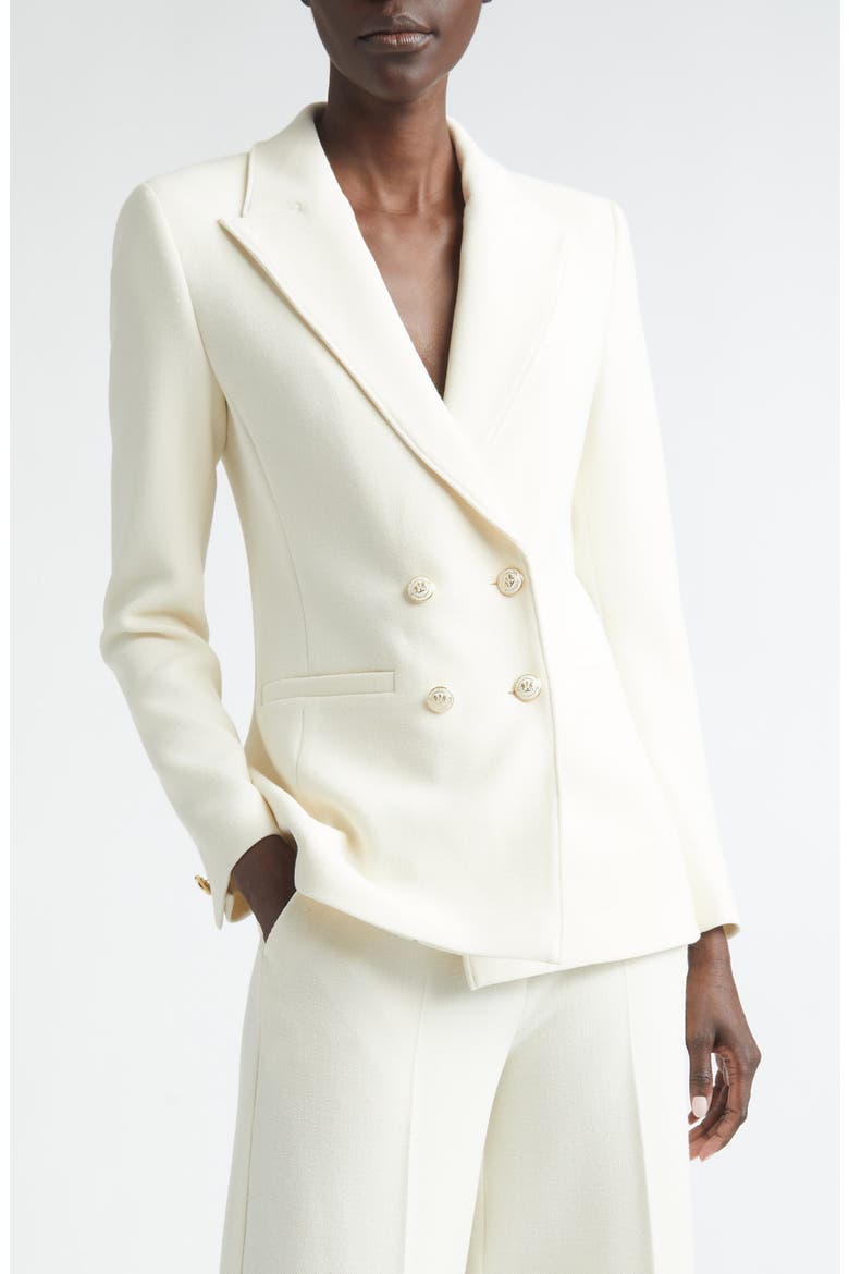 Palais Stretch Double Breasted Blazer, Main, color, ECRU