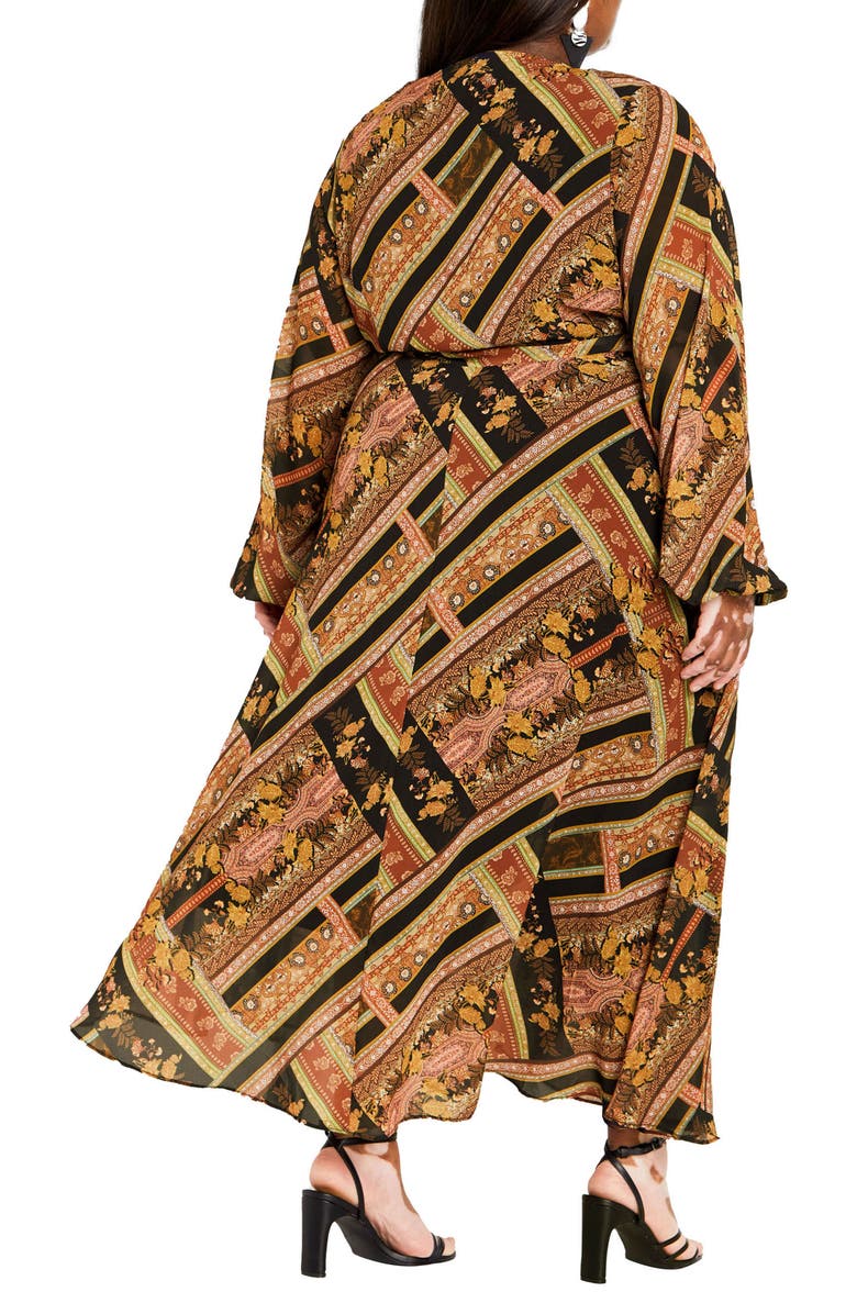 City Chic Margo Mixed Print Long Sleeve Maxi Dress, Alternate, color,