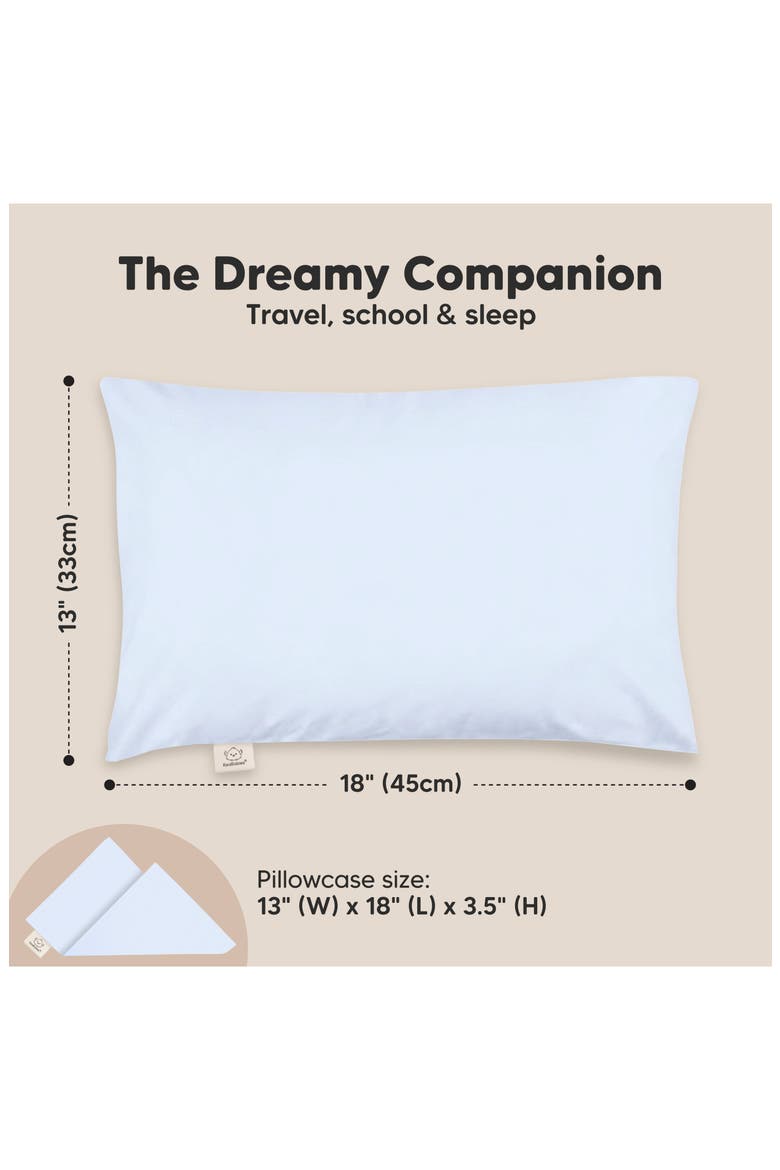 Toddler Pillow with Pillowcase, Alternate, color, Baby Blue