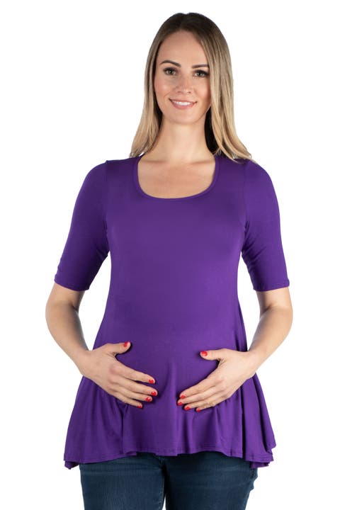 Maternity Elbow Swing Tunic Top