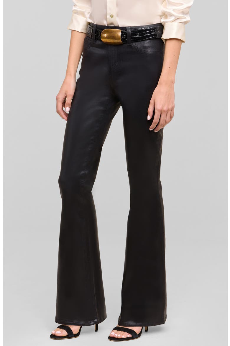 Les Petites Marty High Waist Flare Jeans, Alternate, color, NOIR COATED