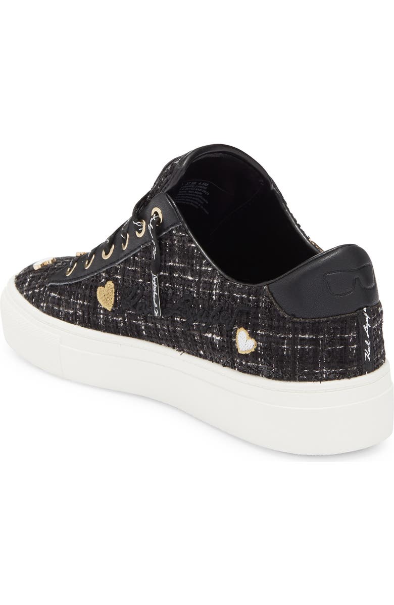 KARL LAGERFELD PARIS Cate Pins Lace-Up Sneaker, Alternate, color, Black/ White