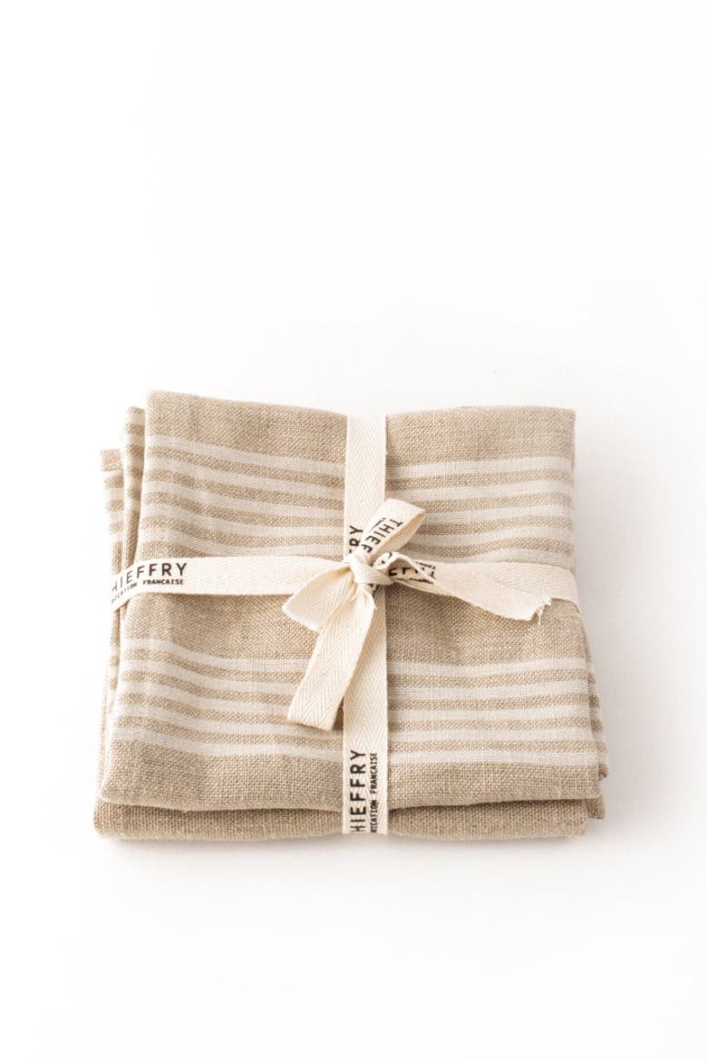 Belgian Linen Dishtowels - Set of 2, Main, color, White Stripe & Natural