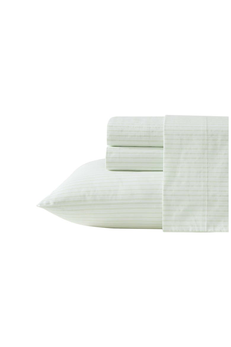 Bedford Stripe 200 Thread Count Cotton Sheet Set, Main, color, LIGHT GREEN