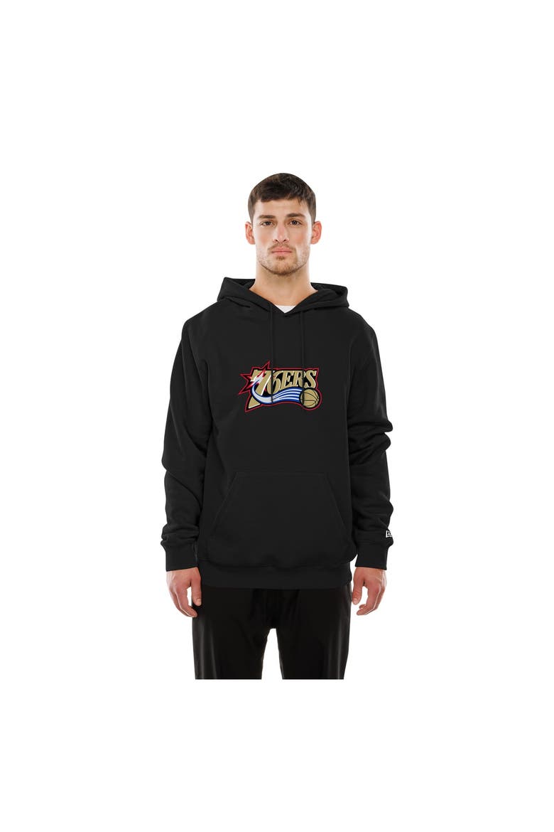 Men's New Era  Black Philadelphia 76ers Front Back Logo Hoodie, Main, color, Black