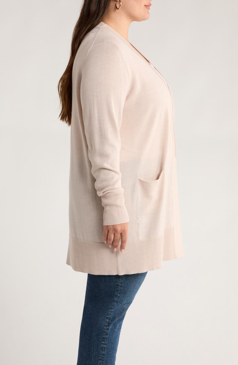 Caslon<sup
®</sup
Everyday Open Front Cardigan, Alternate, color, Beige Oatmeal Light Heather