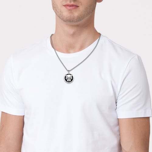 Marvel Black Panther Stainless Steel Pendant Necklace, 22" Ball Chain In Silver