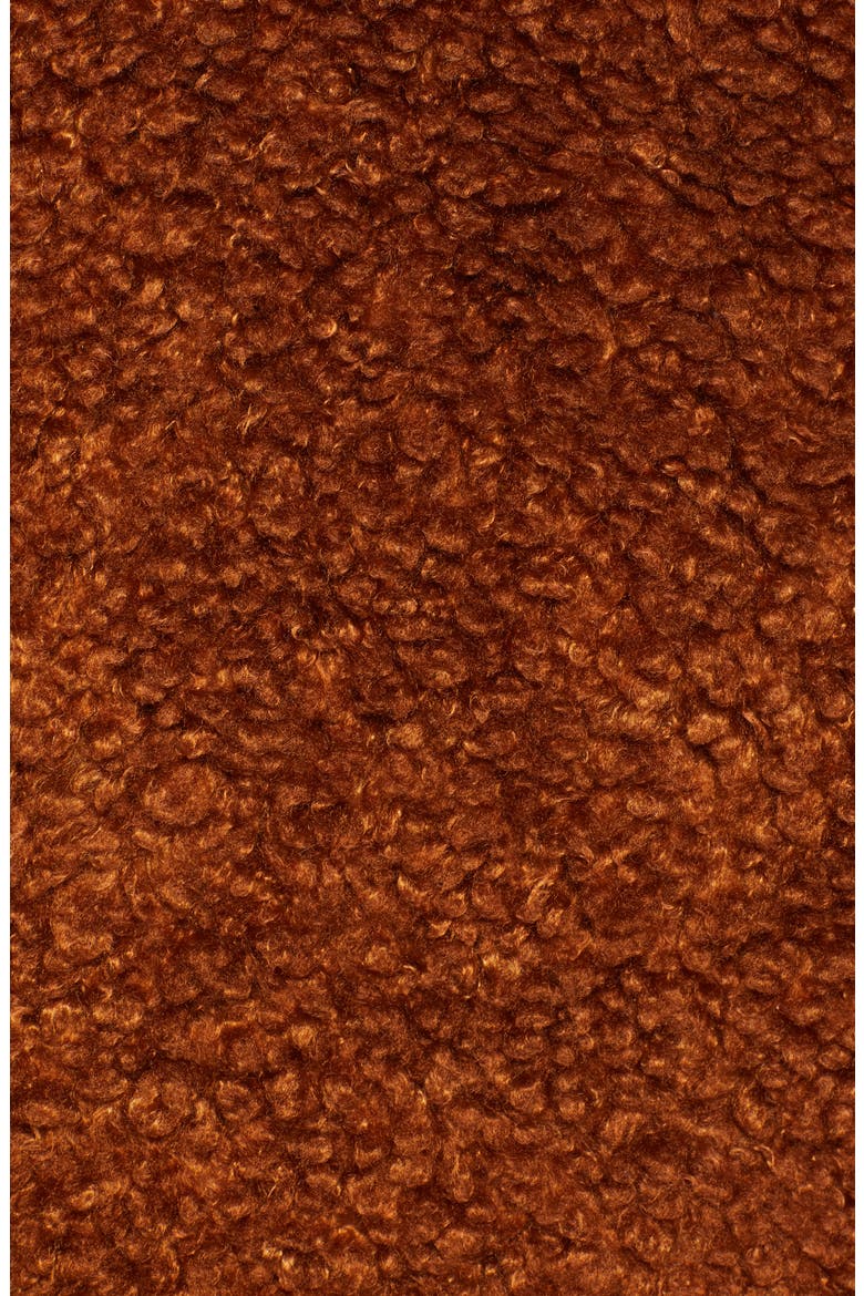 Faux Shearling Coat, Alternate, color, RUST