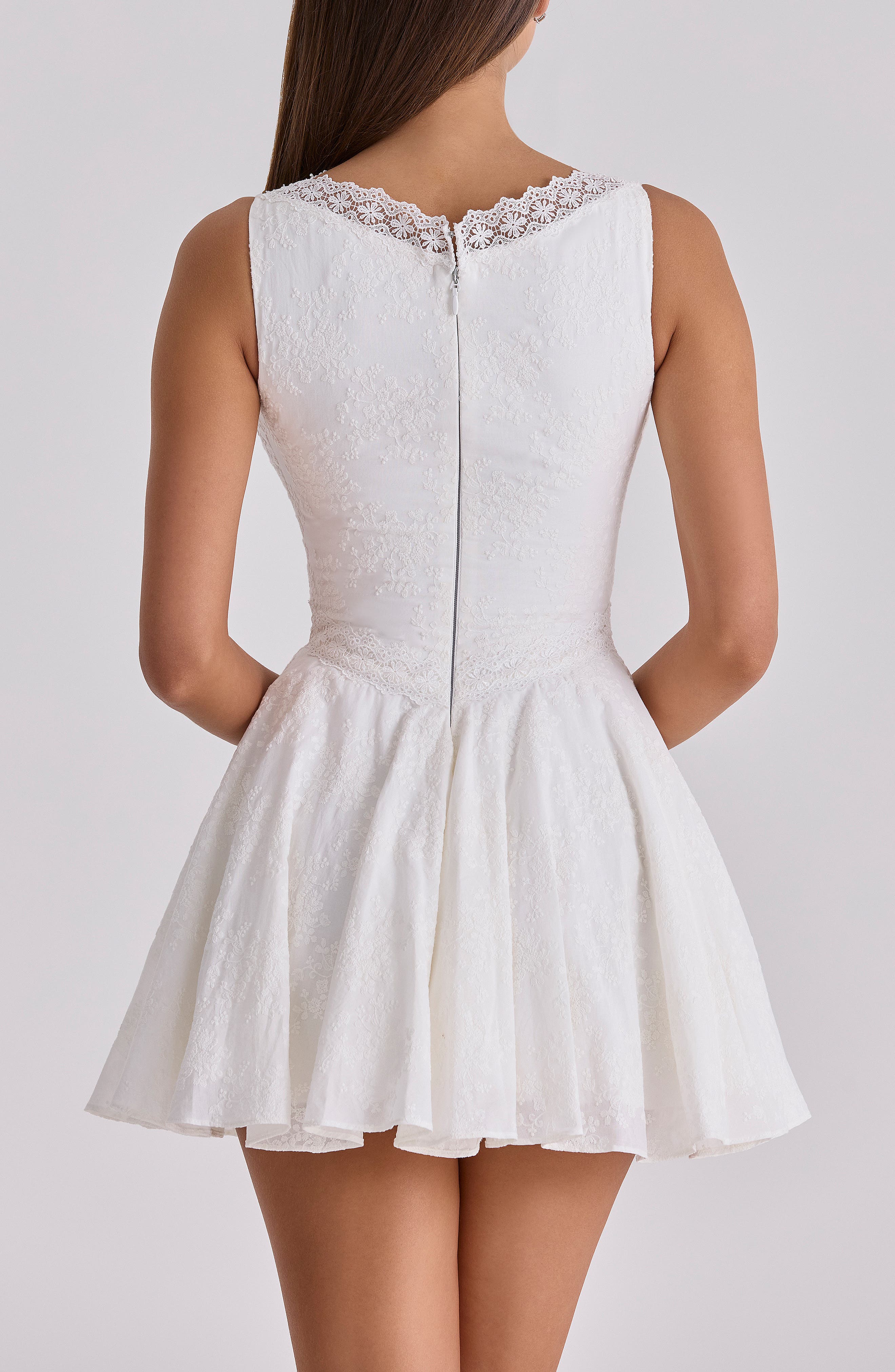 Scarlett Floral Embroidery Cotton Cocktail Minidress - image 2