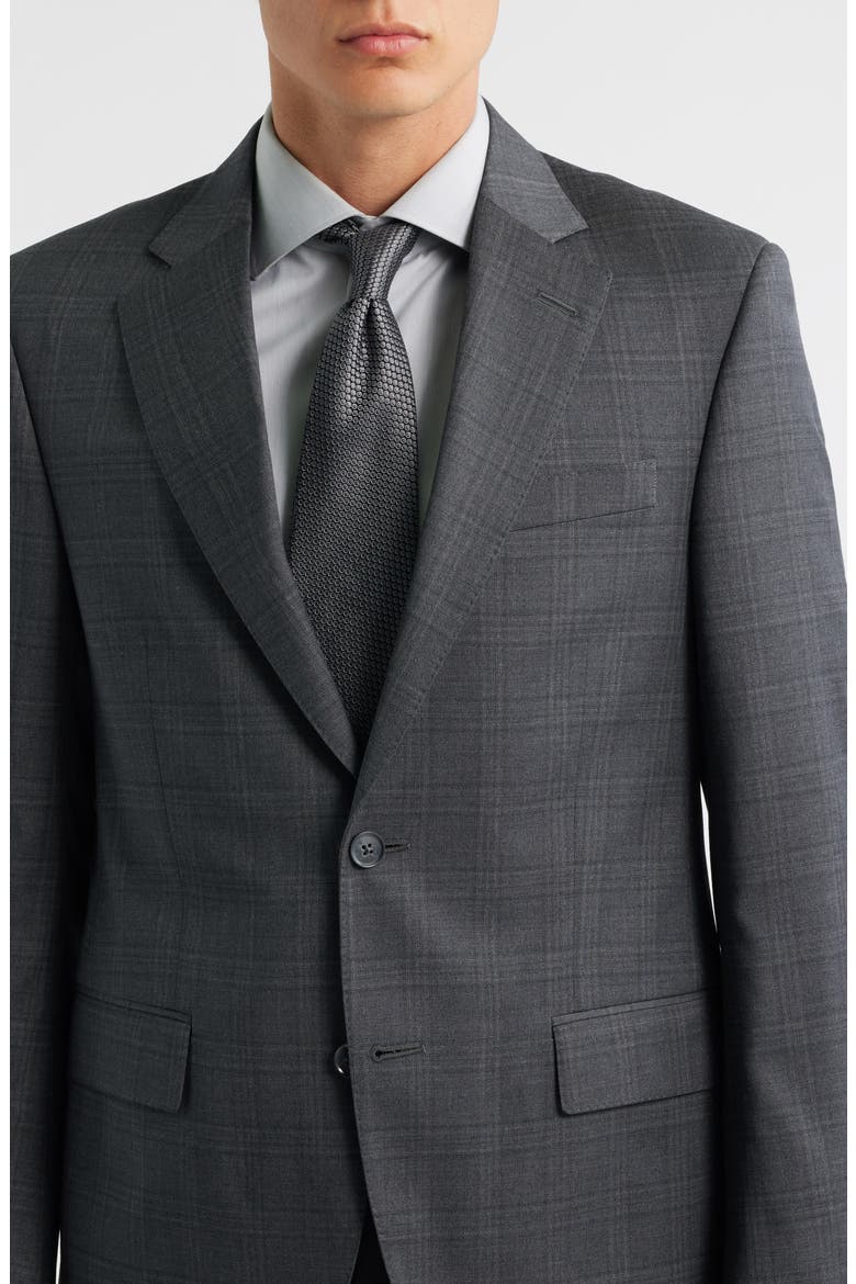 Flynn Classic Fit Plaid Wool Suit, Alternate, color, GREY