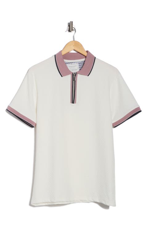 Textured Quarter Zip Polo