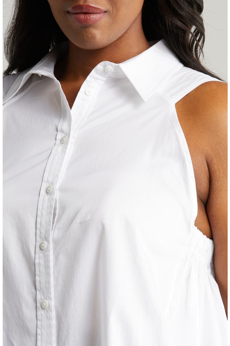 Ziva Sleeveless Button-Up Shirt, Alternate, color, WHITE