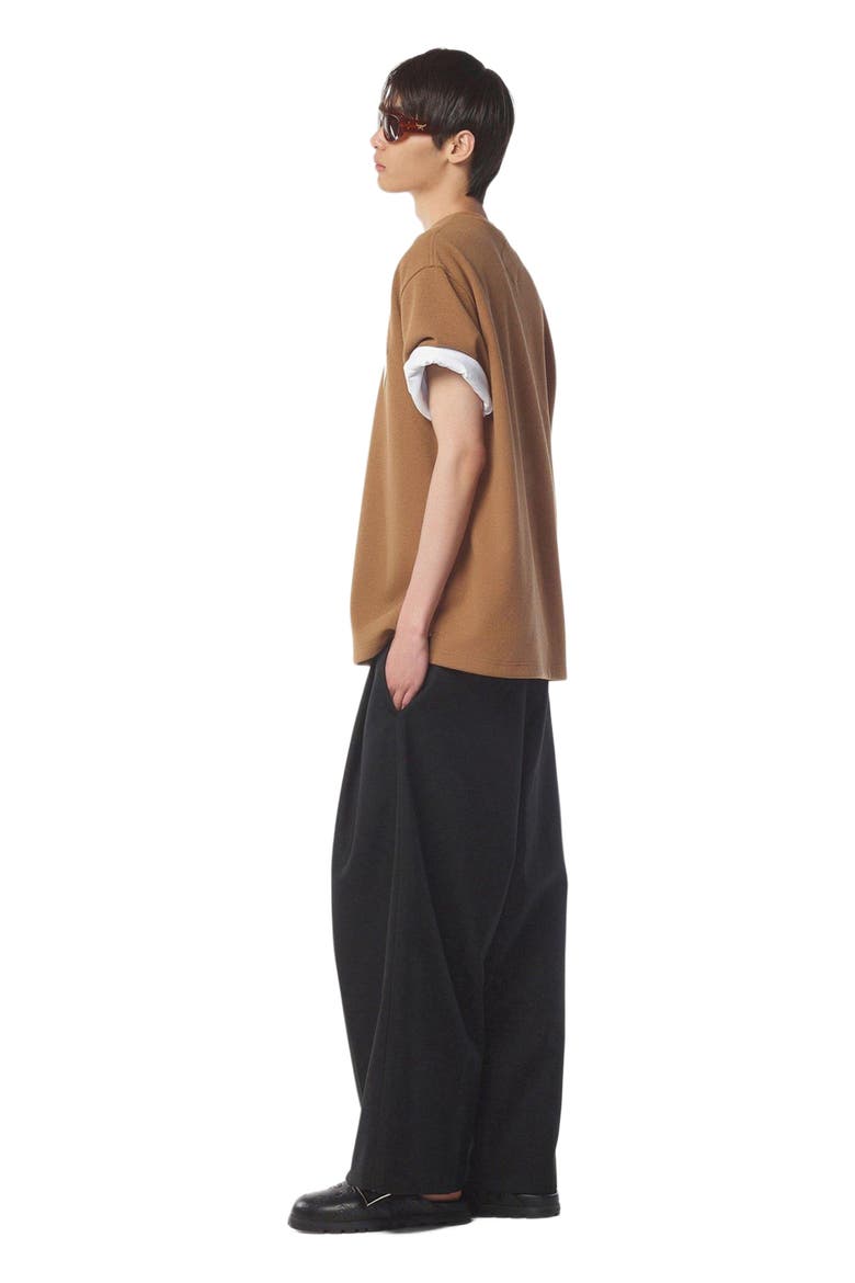 Logo Patch Bouclé T-Shirt, Alternate, color, Cognac