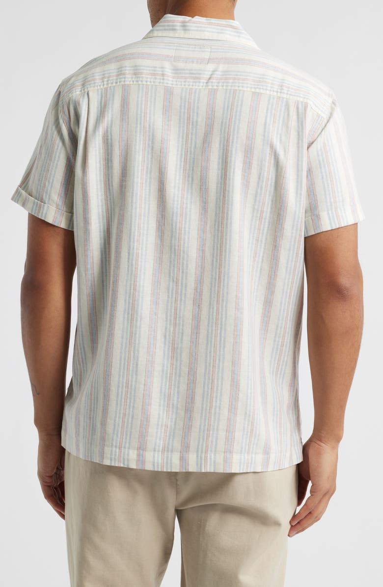 Rails Amalfi Stripe Linen Blend Camp Shirt, Alternate, color, Amalfi Stripe