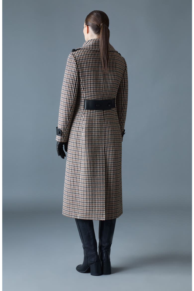 Elodie Houndstooth Double Breasted Coat, Alternate, color, EARTH BROWN MULTI