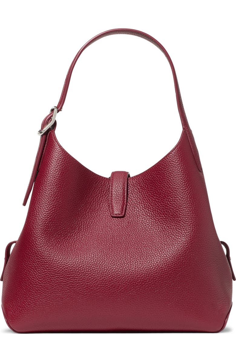 Kate Spade New York deco pebbled leather shoulder bag, Alternate, color, Red Jam
