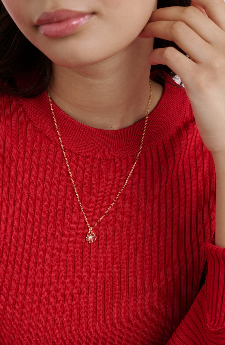 Ted Baker Petiies Painted Flower Pendant Necklace, Alternate, color, 