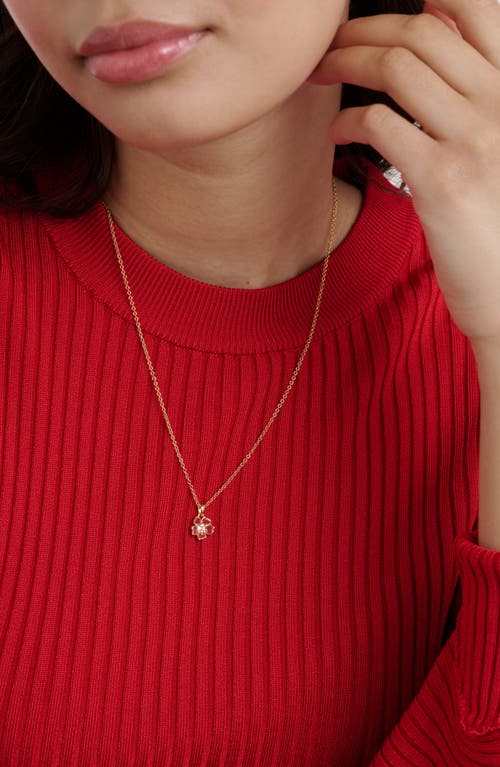 Ted Baker Petiies Painted Flower Pendant Necklace In Gold