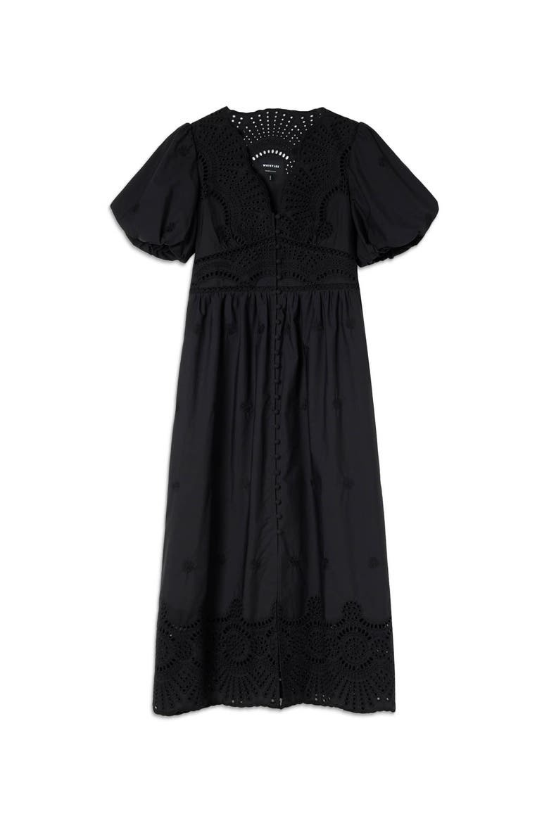 Cotton Broderie Dress, Alternate, color, Black