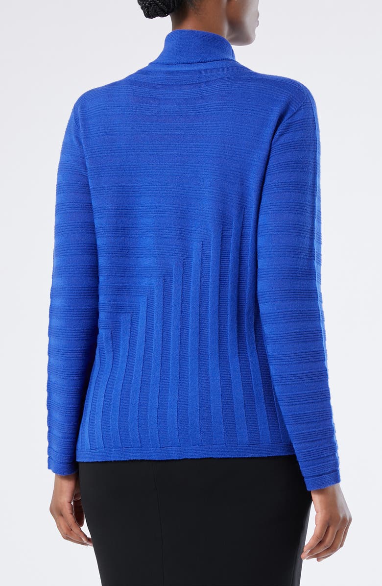Marina Rinaldi Onde Virgin Wool Turtleneck Sweater, Alternate, color, Cornflower Blue