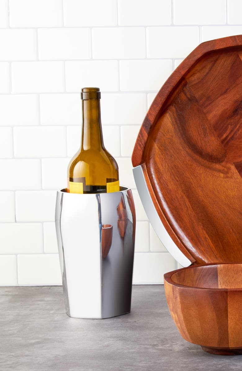Nambé Rivet Wine Chiller, Alternate, color, Silver