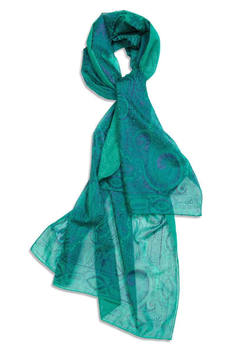 Etro Delhy Floral Silk Scarf, Alternate, color, 