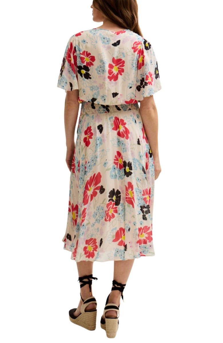 LILY AND LIONEL Galaxy Cowl Neck Poppy Print Midi Dress, Alternate, color, Open Miscellaneous