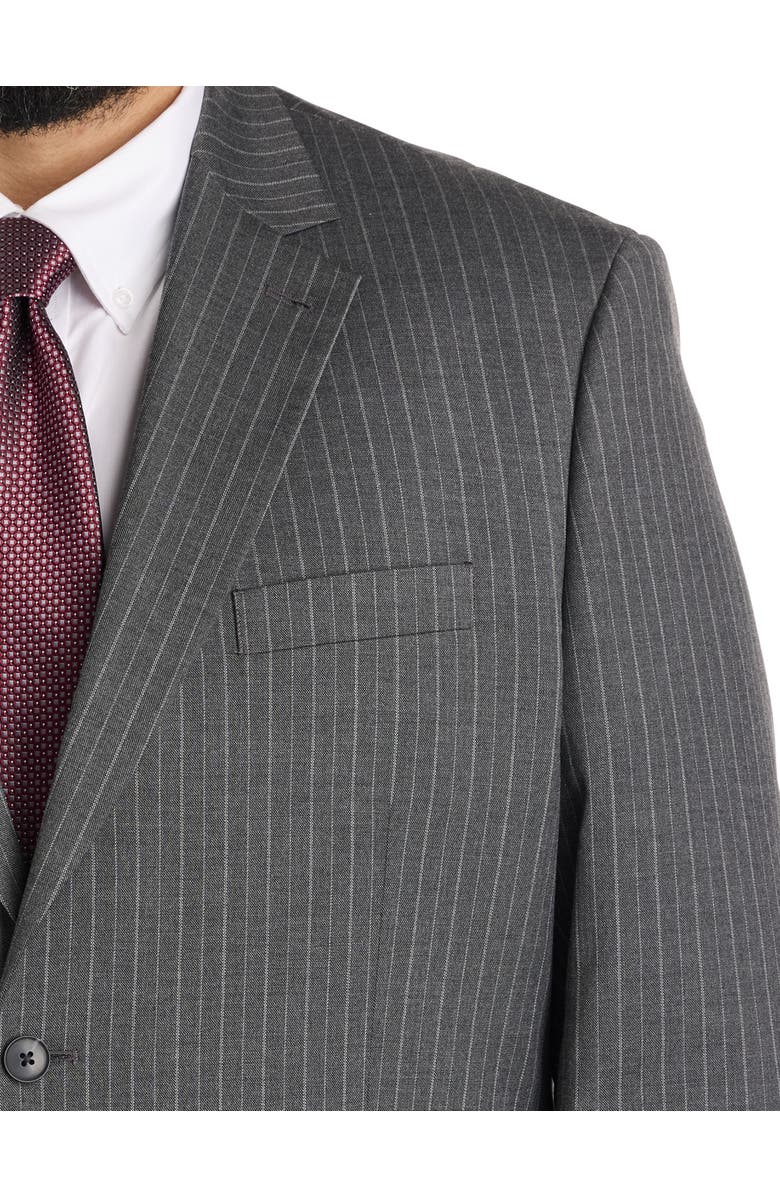Oak Hill by DXL Big & Tall Jacket Relaxer Pinstripe Suit Jacket, Alternate, color, Grey