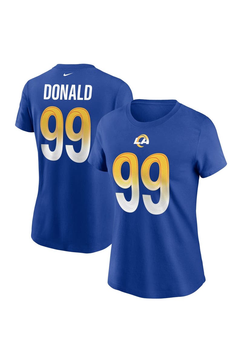 Nike Women's Nike Aaron Donald Royal Los Angeles Rams Name & Number T-Shirt, Main, color, Royal