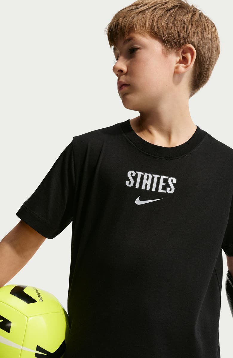 Nike Kids' Wordmark Cotton Graphic T-Shirt, Alternate, color, Black