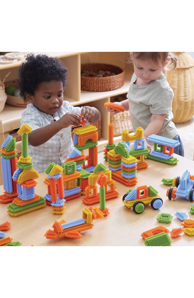 Kaplan Early Learning Company Snap and Stack Thistle Blocks - 220 Pieces, Alternate, color, Multicolored