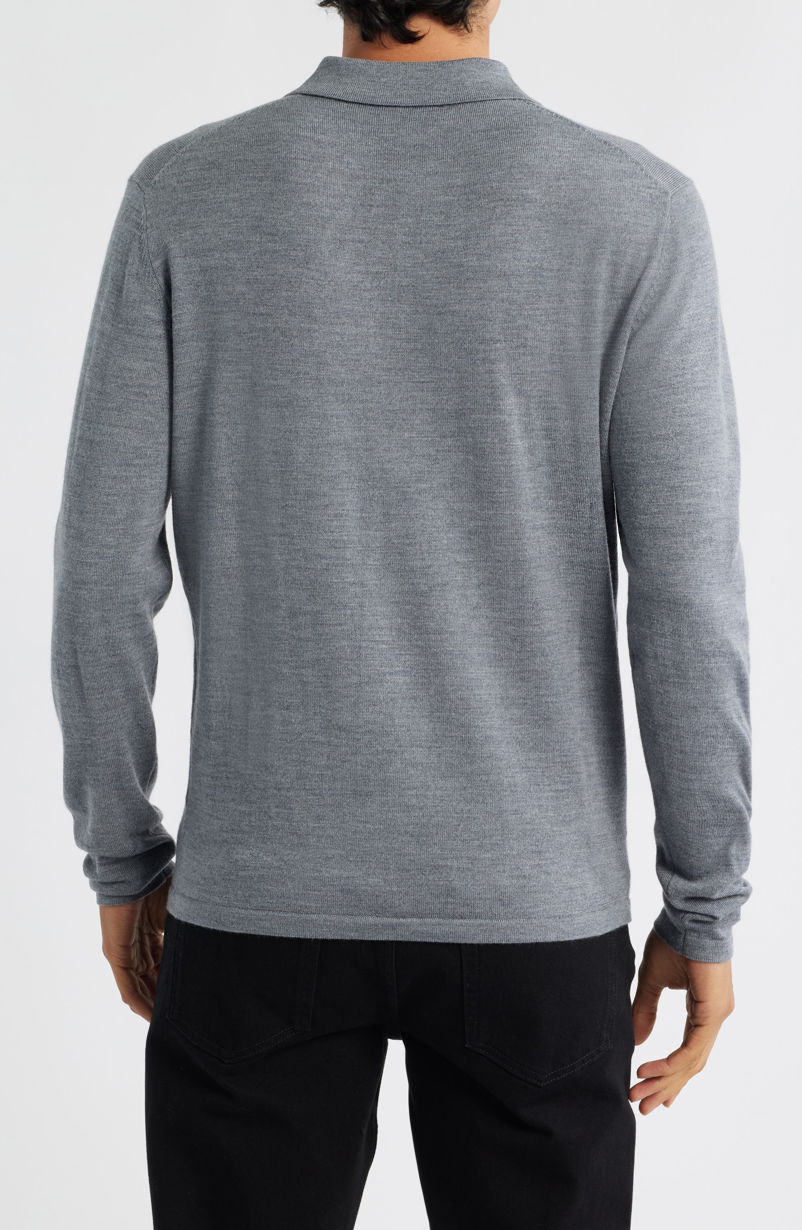 Thomas Merino Wool Long Sleeve Polo - image 2