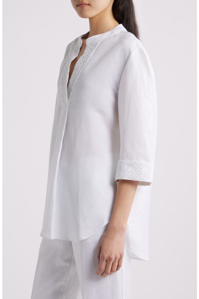 Linen Blend Tunic, Alternate, color, CRISP WHITE