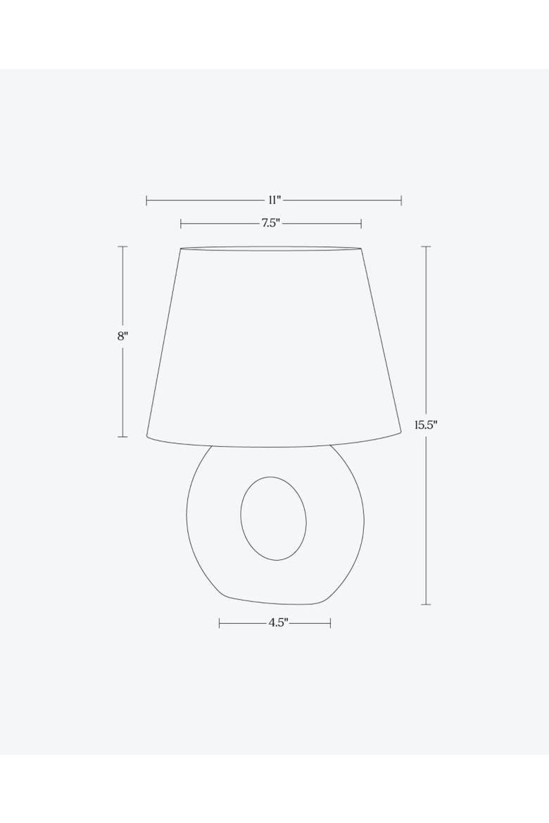 Chloe 15.5" LED Table Lamp with Off-White Ceramic Base and Cotton Shade, Alternate, color, Beige/Cream