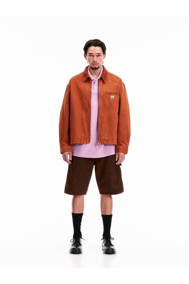 Cord Collared Zip-Up Jacket, Alternate, color, Persimmon