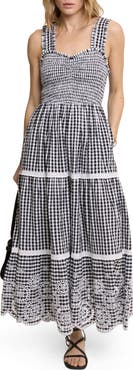 Nobody's Child Darla Check Lace Sleeveless Maxi Dress