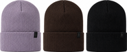 London Fog Women's 3-Pack Rib Cuff Knit Beanie Set