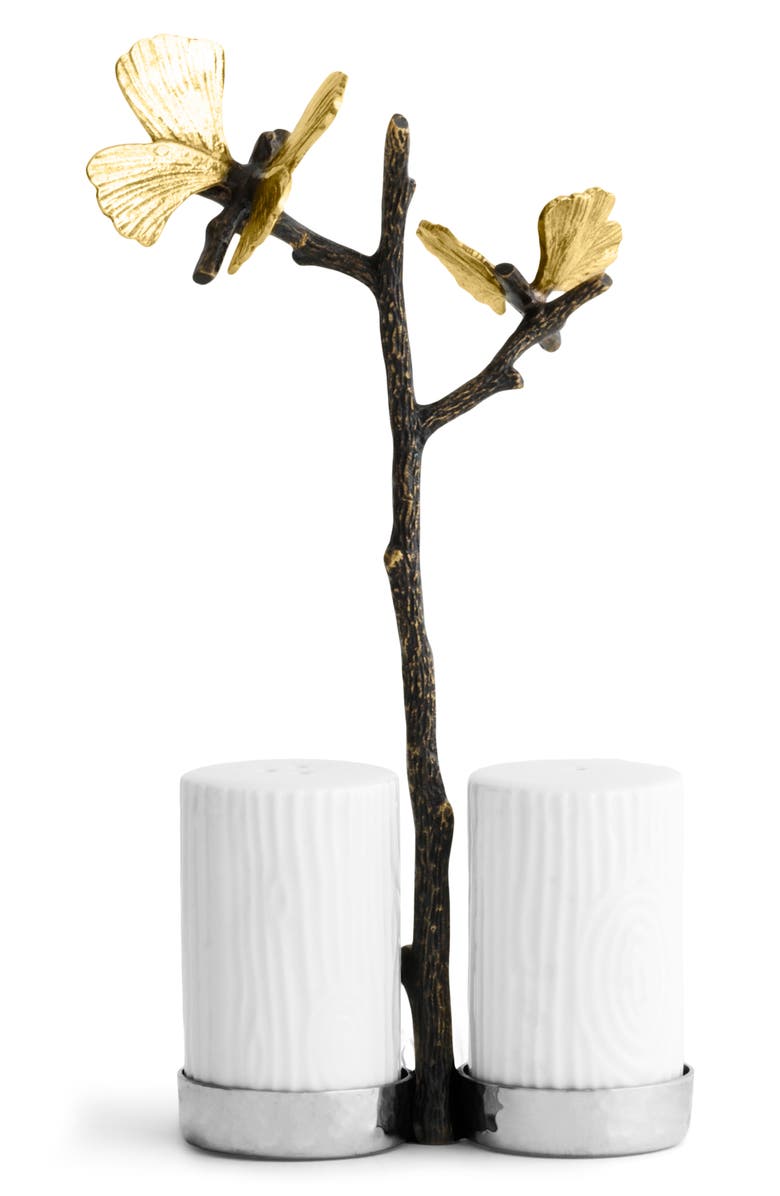 Michael Aram Butterfly Ginkgo Salt & Pepper Shake Set, Alternate, color, Gold/ Silver